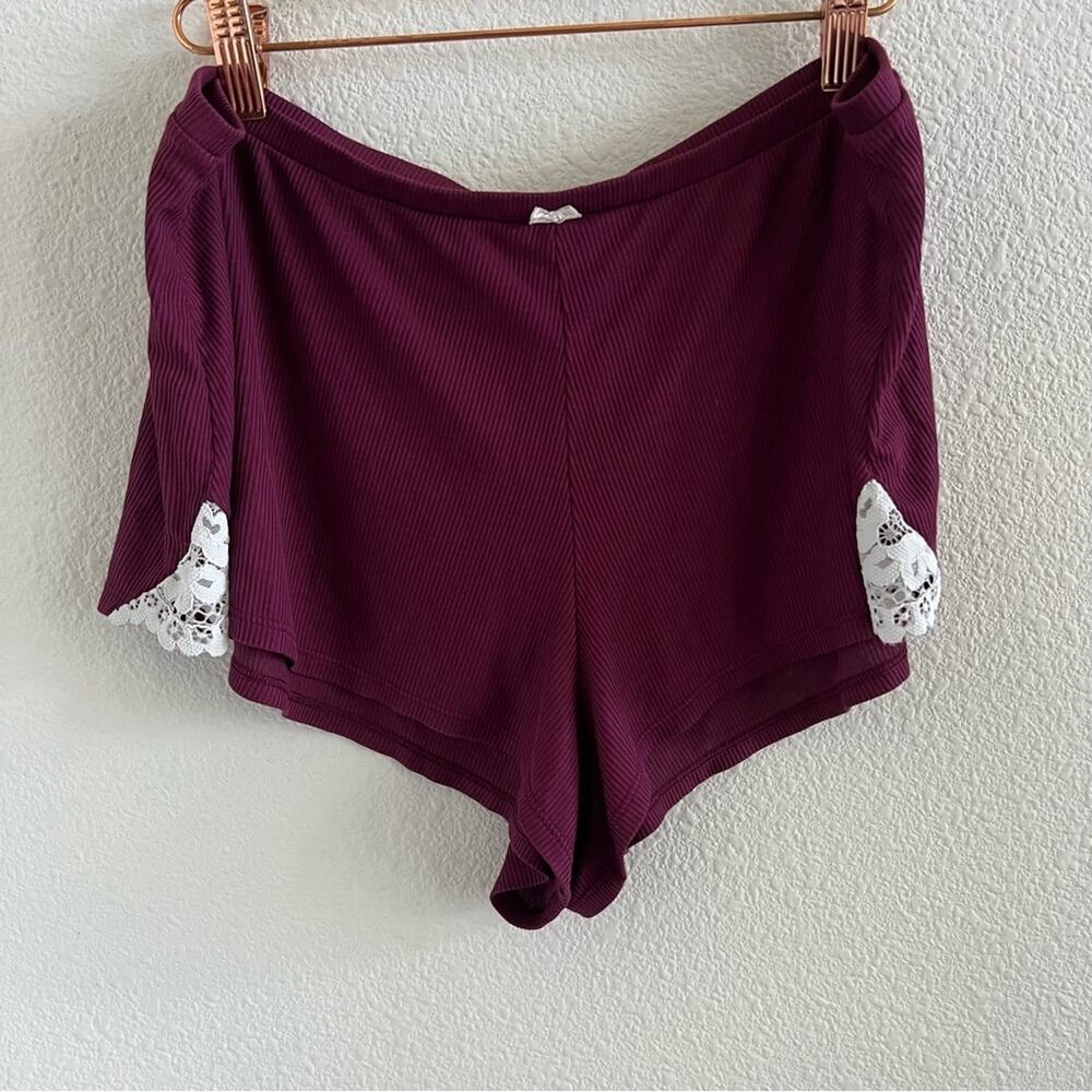 Victoria's Secret Sleep Lounge Shorts Elastic Waist High Cut Sexy Side Lace L
